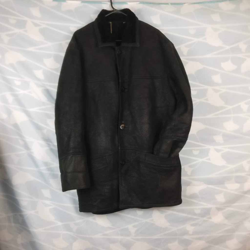 Dominic Bellissimo Lux Textured Black Sheepskin Shearling Coat 42 Designed In Ca